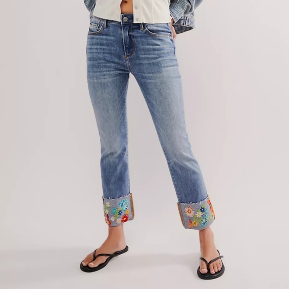 DRIFTWOOD Colette Floral Cropped Jean Mid Rise Boho Size 27 - Picture 14 of 15